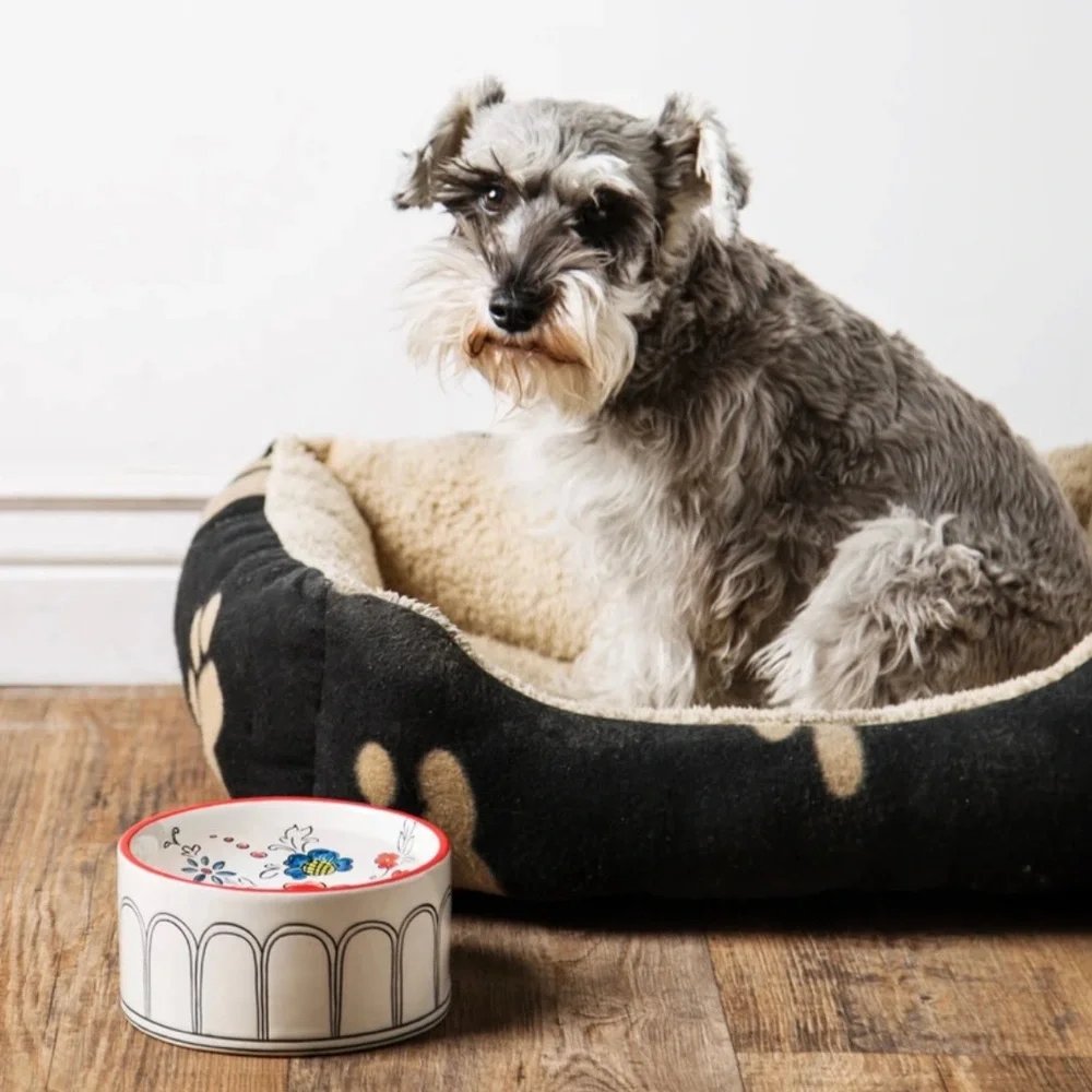 BRAND NEW FLOWER PATCH PET BOWL
